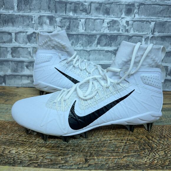 Nike Alpha Hurache 7 Elite LAX Lacrosse Cleats White CJ0224-100 Mens Size 9 - Picture 1 of 10